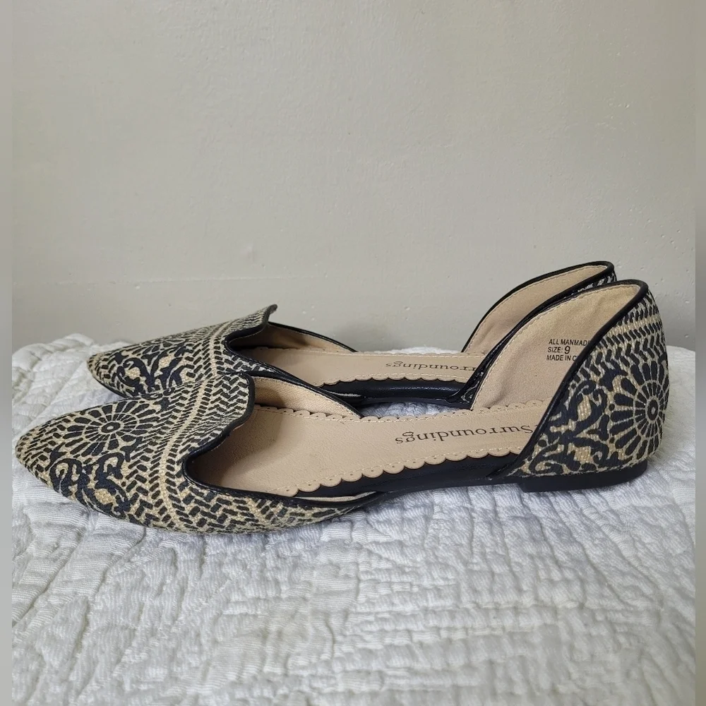 Soft Surroundings Raffia D'Orsay Flats Size 9